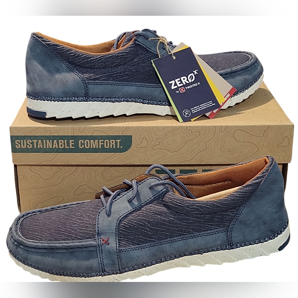 NEW Twisted X Mens ZeroX Casual Moc Toe - Navy